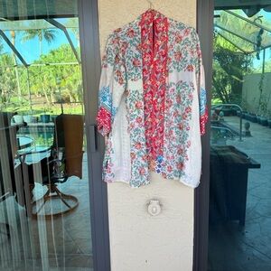 Johnny Was Embroidered Floral Kimono
